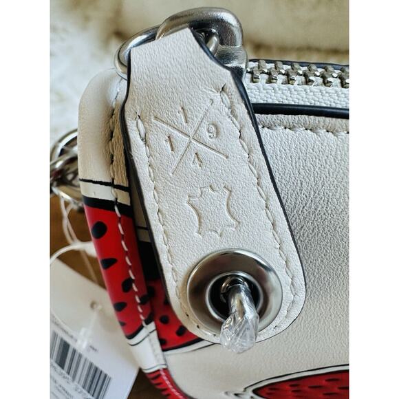 NWT Coach 1941 Strawberry Print Mini Leather Swinger 20 LH/Chalk Shoulder Bag - Picture 11 of 13